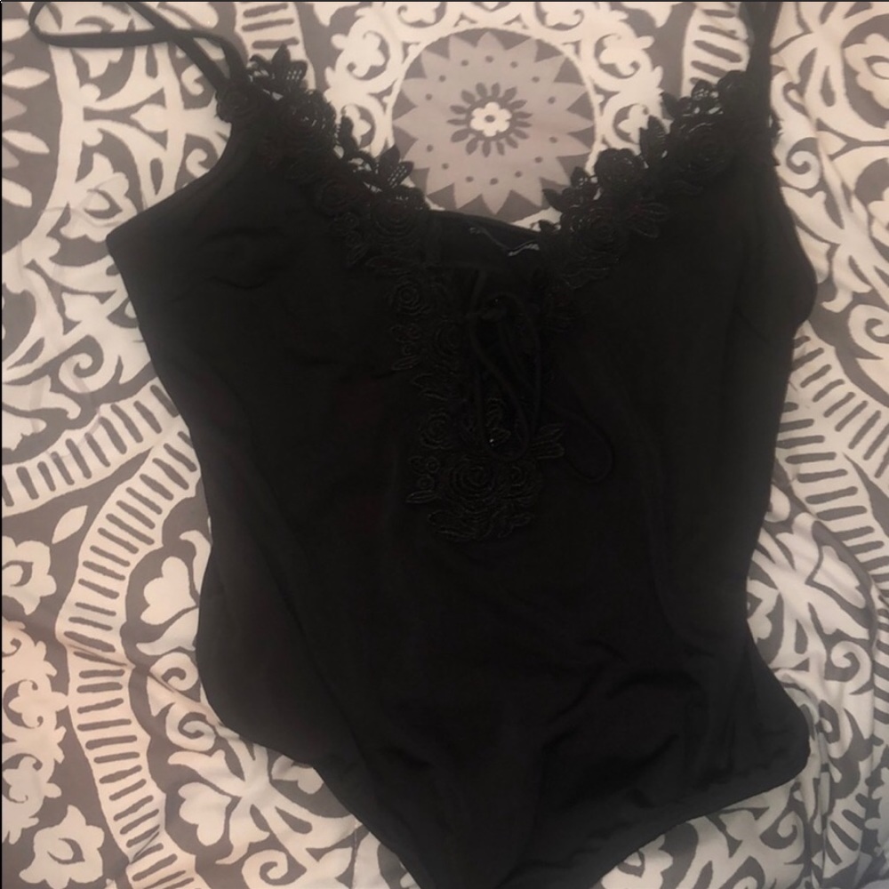 Black lace bodysuit nwt